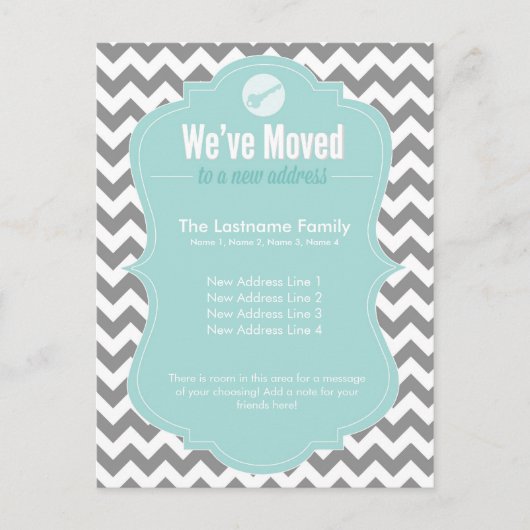 Cartes postales de changement d'adresse Nous avons (Devant)