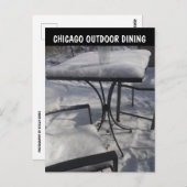 CARTES POSTALES DE CHICAGO POUR DINER À L'EXTÉRIEU (Devant / Derrière)