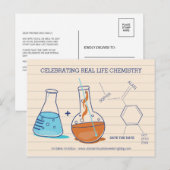 Cartes Postales de Chimie pour Sauver la Date Bleu (Devant / Derrière)