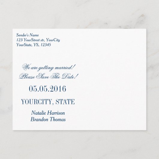 Cartes postales de conservation à date en bleu et  (Dos)