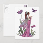 Cartes postales de coquelicots de la fée Améthyste (Devant / Derrière)
