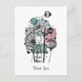 Cartes postales de coquelicots en encre et aquarel (Devant)