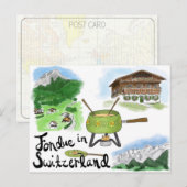 Cartes postales de croquis de voyage : Fondue en S (Devant / Derrière)