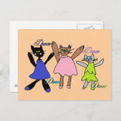 cartes postales de danse kittys numériques (Devant / Derrière)