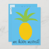 Cartes postales de déménagement à l'ananas pour no (Devant / Derrière)