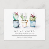 Cartes postales de déménagement Cactus aquarelle (Devant)