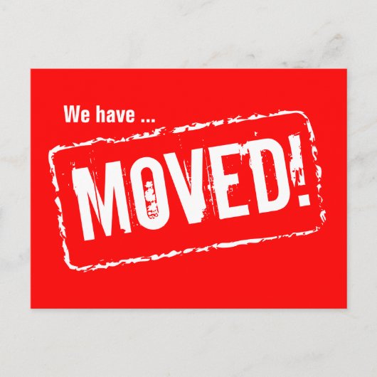 Cartes postales de déménagement rouges avec impres (Devant)