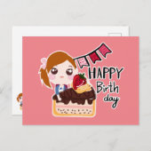 Cartes postales de dessins animés mignons Annivers (Devant / Derrière)