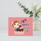 Cartes postales de dessins animés mignons Annivers (Debout devant)