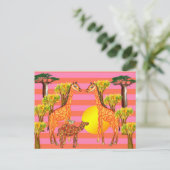 Cartes postales de dessins de girafes, de chameaux (Debout devant)