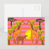Cartes postales de dessins de girafes, de chameaux (Devant / Derrière)
