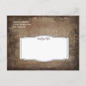 Cartes postales de faire-part de date de mariage à (Dos)