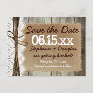 Cartes postales de faire-part de mariage en bois d