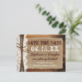 Cartes postales de faire-part de mariage en bois d (Debout devant)