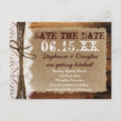 Cartes postales de faire-part de mariage en bois d (Devant)