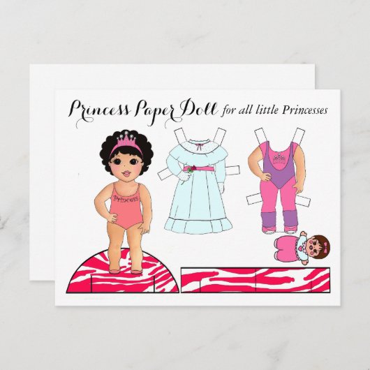 Cartes postales de fête pour poupées en papier "Pe (Devant / Derrière)