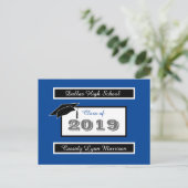 Cartes postales de fin d'études bleu et blanc (Debout devant)