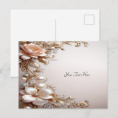 Cartes postales de fleurs roses et blanches douces (Devant / Derrière)