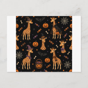 Cartes postales de girafes en costume Halloween mi