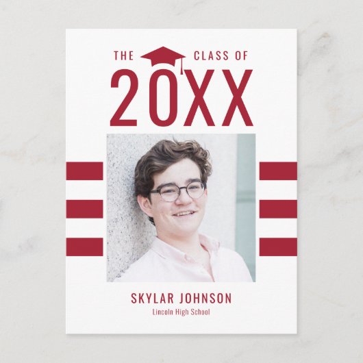 Cartes postales de graduation de couleurs chic (Devant)