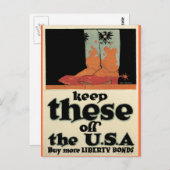 Cartes postales de guerre, affiche Vintage Liberty (Devant / Derrière)