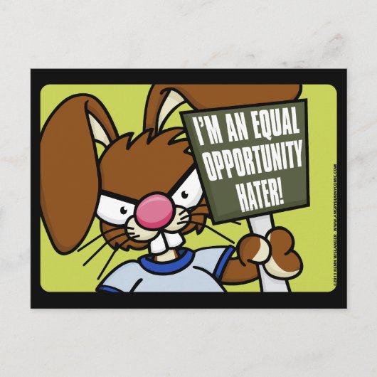 Cartes postales de Hater Bunny en colère (Devant)