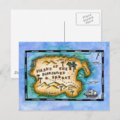 Cartes postales de la carte au trésor du perroquet (Devant / Derrière)