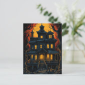 Cartes postales de la maison hantée d'Halloween la (Debout devant)