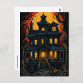 Cartes postales de la maison hantée d'Halloween la (Devant / Derrière)