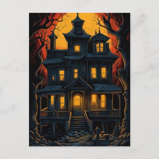 Cartes postales de la maison hantée d'Halloween la (Devant)