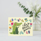 Cartes postales de la Saint-Valentin au crocodile  (Debout devant)