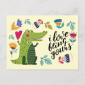 Cartes postales de la Saint-Valentin au crocodile  (Devant)