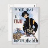 Cartes postales de l'affiche de guerre, Marines de (Devant / Derrière)