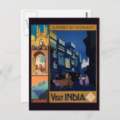 Cartes postales de l'affiche India Travel (Devant / Derrière)