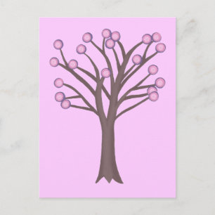 Cartes postales de l'arbre des Pois rose en couche