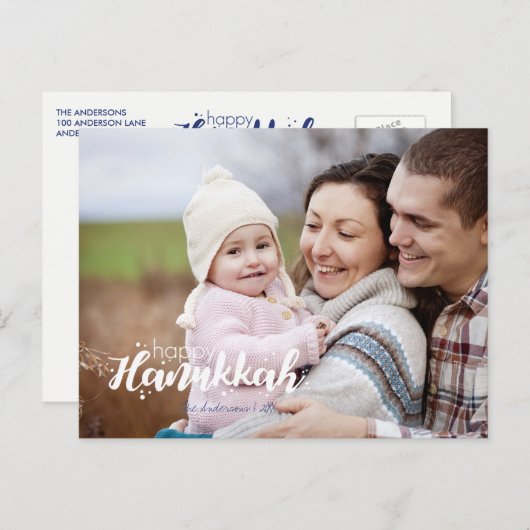 Cartes postales de l'Hanoukka Star of David Photo (Devant / Derrière)