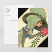 Cartes postales de l'invitation de la Rose édouard (Devant / Derrière)