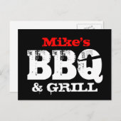 Cartes postales de l'invitation du parti BBQ | Per (Devant / Derrière)