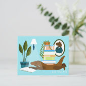 Cartes postales de loutre de lecture (Debout devant)