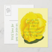 Cartes postales de mariage à date à sauver rose ja (Devant / Derrière)