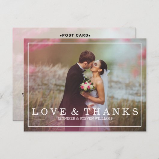 CARTES POSTALES DE MARIAGE DE SCRIPT DE CALLIGRAPH (Devant / Derrière)