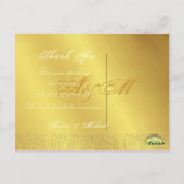 Cartes postales de mariage de ton or baroque (Dos)