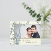 Cartes postales de mariage Floral Photo Save the D (Debout devant)