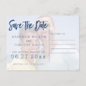 Cartes postales de mariage gay pour annoncer la da (Dos)