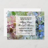 Cartes postales de mariage modernes florales "Save (Devant / Derrière)