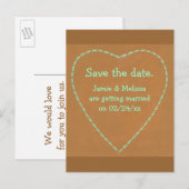 Cartes postales de mariage pour réserver la date, (Devant / Derrière)