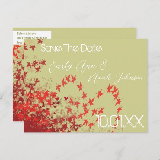 Cartes postales de mariage pour sauvegarder la dat (Devant / Derrière)