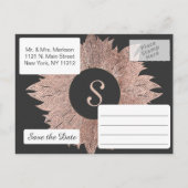 Cartes postales de mariage 'Rose Gold Leaves' sur  (Dos)