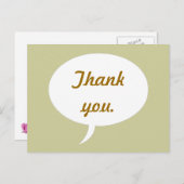 Cartes Postales de Merci de bulle vocale Or léger (Devant / Derrière)