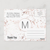 Cartes postales de Merci de peinture or rose (Dos)